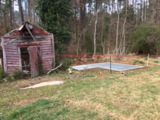 New concrete slab for shed
